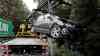 Schwerer Verkehrsunfall bei Oelsnitz: Fahrer schwer verletzt, Rettungshubschrauber im Einsatz. : Rettungshubschrauber im Einsatz und eine schwer Verletzte Person, hoher Sachschaden