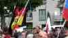 Großdemo - über 10.000 Menschen demonstrieren in Gera am Tag der Einheit in Thüringen: über 10.000 Menschen ziehen durch Gera am Feiertag gegen die Regierung, anstatt die deutsche Wiedervereinigung zu feiern, viele Russlandfahnen wehen im Wind: Polizei mit Großaufgebot vor Ort, Kräfte aus Sachsen-Anhalt unterstützen in Gera